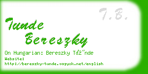 tunde bereszky business card